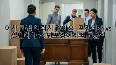 이사 과정, 어렵지 않아요!  포장이사 vs 일반이사 vs 반포장이사 비교분석