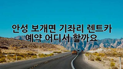 안성 보개면 기좌리 렌트카 예약, 어디서 할까요?🚗