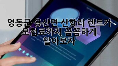 영동군 용산면 신항리 렌트카, 보험료까지 꼼꼼하게 알아보자!
